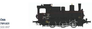 Dampflok 789.851 �BB IIIb schwarz/schwarz PUR - Fine Models 500897.2 Spur 1